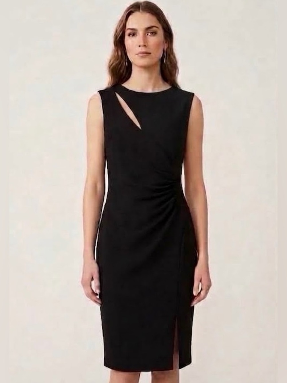 Classic Black Sheath Cutout Dress - M, Le Chateau